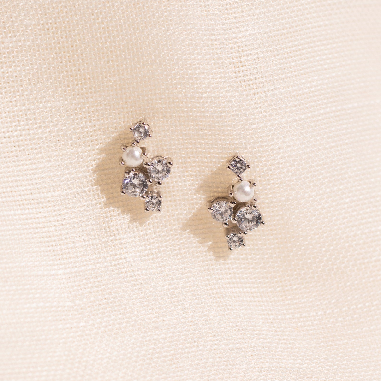 Seine Diamond Studs Sterling Silver